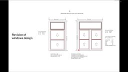 Graphic from presentation with the words Revision of Windows Design and diagrams of windows. 