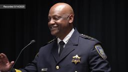 Chief Tyler giving opening remarks at the 2025 Police Employee Awards. 